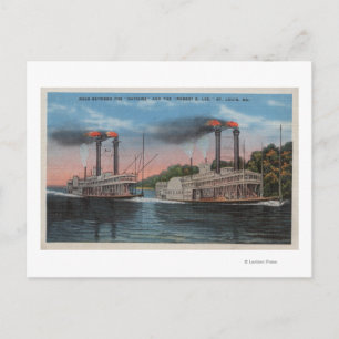 Cartão Postal Louis, MO - Visão de Natchez & Robert E. Lee