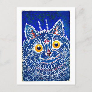 Cartão Postal Louis Wain Cat em Estilo Gótico Vintage