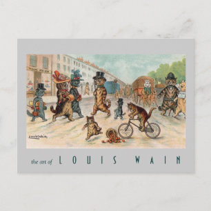 Cartão Postal Louis Wain - Cats - Arte Vintage