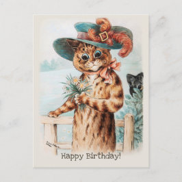 Cartão Postal Louis Wain Flowers pela duquesa Birthday CC1009