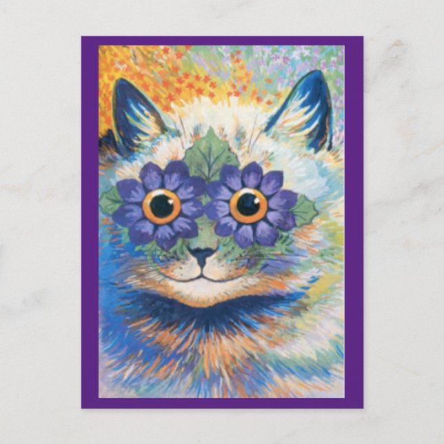 Cartão Postal Louis Wain, Gato Psicodélico, Cartão-postal de Art (Frente)