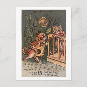 Cartão Postal Louis Wain, Seja Meu Namorado,
