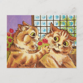 Cartão Postal Louis Wain Um Namorados do CC1077, gesto romântico