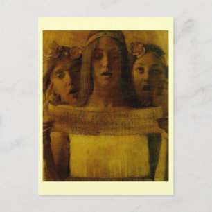 Cartão Postal Louis Welden Hawkins, Girls Singing Music ca.1890