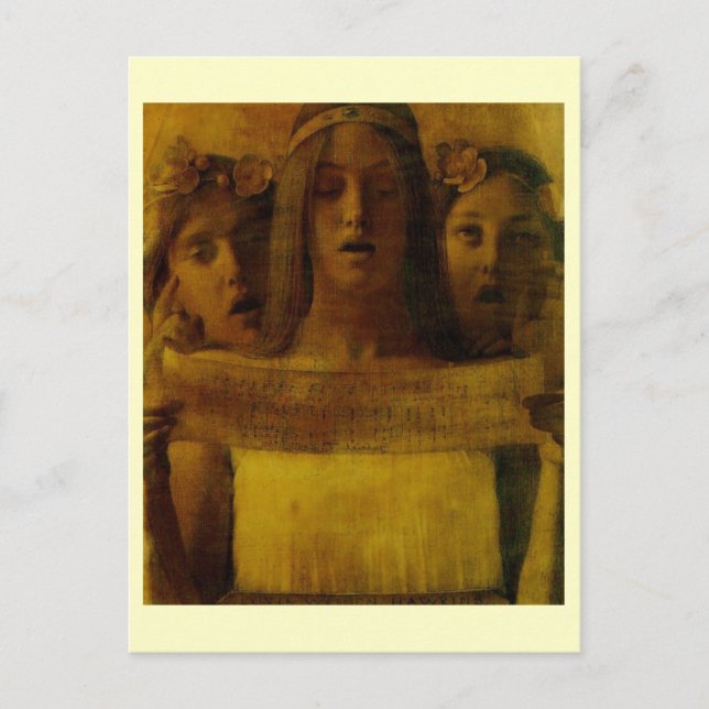 Cartão Postal Louis Welden Hawkins, Girls Singing Music ca.1890 (Frente)