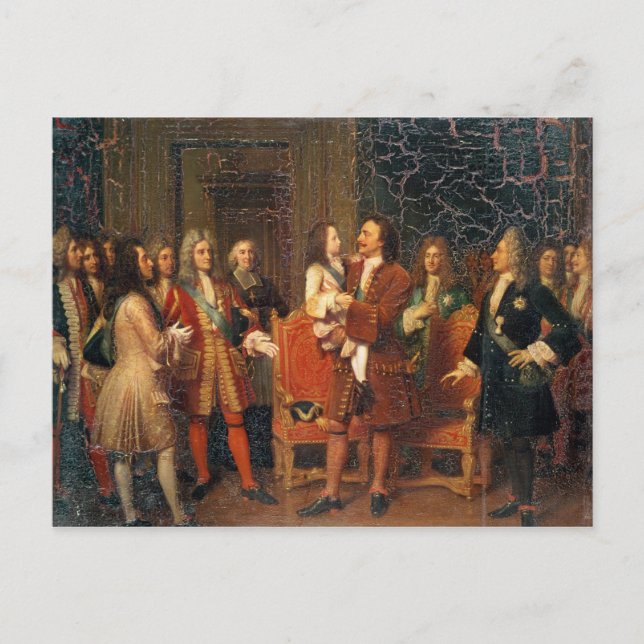 Cartão Postal Louis XV Visitando Peter I (Frente)