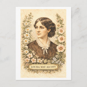 Cartão Postal Louisa May Alcott Autora Estilo Vintage