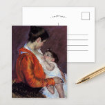 Cartão Postal Louise Enfermando Seu Filho | Mary Cassatt<br><div class="desc">Louise Enfermando Seu Filho (1898) pela artista impressionista americana Mary Cassatt. O desenho do pastel retrata um retrato de uma mãe amamentando seu filho,  um tema comum no trabalho de Cassatt. Use as ferramentas de design para adicionar texto personalizado ou personalizar a imagem.</div>