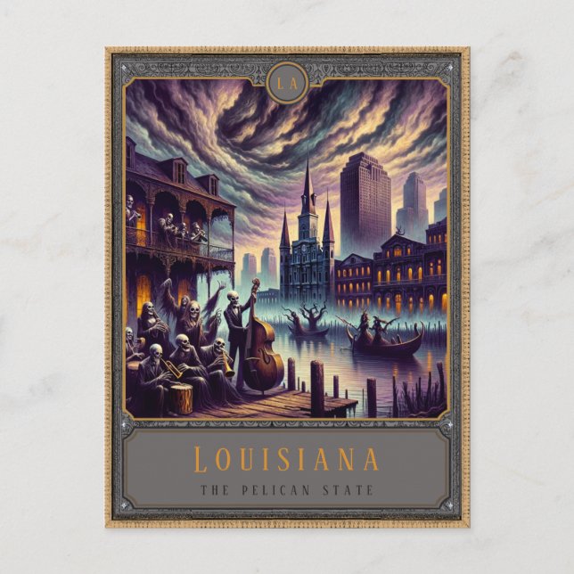 Cartão Postal Louisiana | Cartão-postal de arte gótica (Frente)