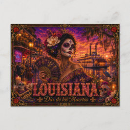 Cartão Postal Louisiana Dia dos Mortos Retro