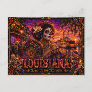 Cartão Postal Louisiana Dia dos Mortos Retro