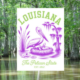 Cartão Postal Louisiana The Pelican State Est. Pelican 1812