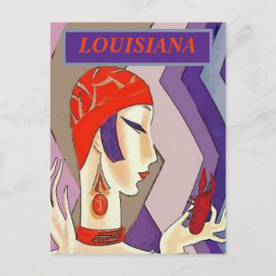 Cartão Postal LOUISIANA, Vintage Girl