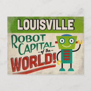 Cartão Postal Louisville Kentucky Robot - Funny Vintage