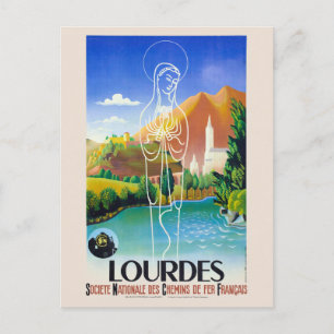 Cartão Postal Lourdes France Poster vintage 1939