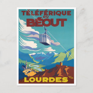 Cartão Postal Lourdes France viagens vintage