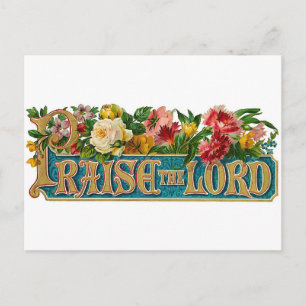 Cartão Postal Louvando o cartão-postal cristão Lord Vintage