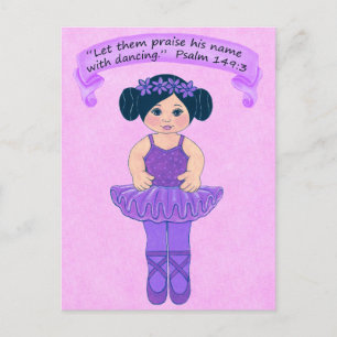 Cartão Postal Louvem o seu nome com a dança 4~Escritura~Impressã