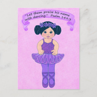 Cartão Postal Louvem o seu nome com a dança 4~Escritura~Impressã