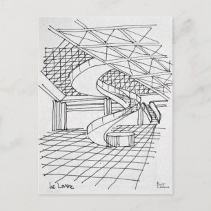 Cartão Postal Louvre Embaixo da Pirâmide Paris, França