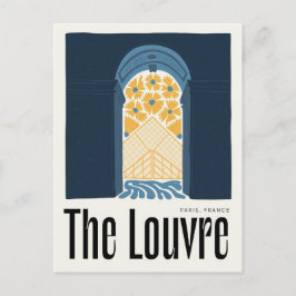Cartão Postal Louvre Paris França abstrato viagem de arte floral