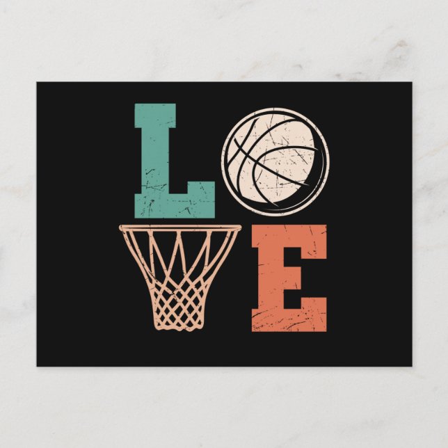 Cartão Postal Love Basball | design de basquete adorável (Frente)