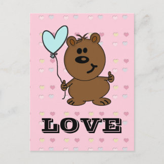 Cartão Postal Love Bear espalhando amor