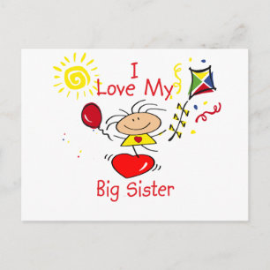 Cartão Postal Love Big Sister Stick