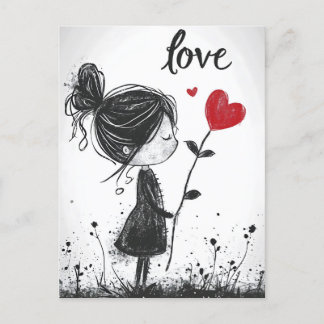 Cartão Postal Love Bloom: Cartaz de Dia de os namorados de Flor