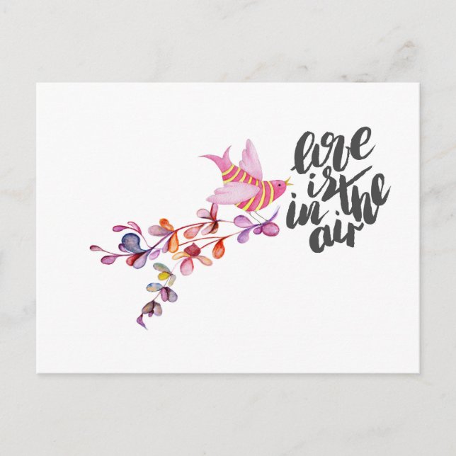 Cartão Postal Love Branch Bird (Frente)