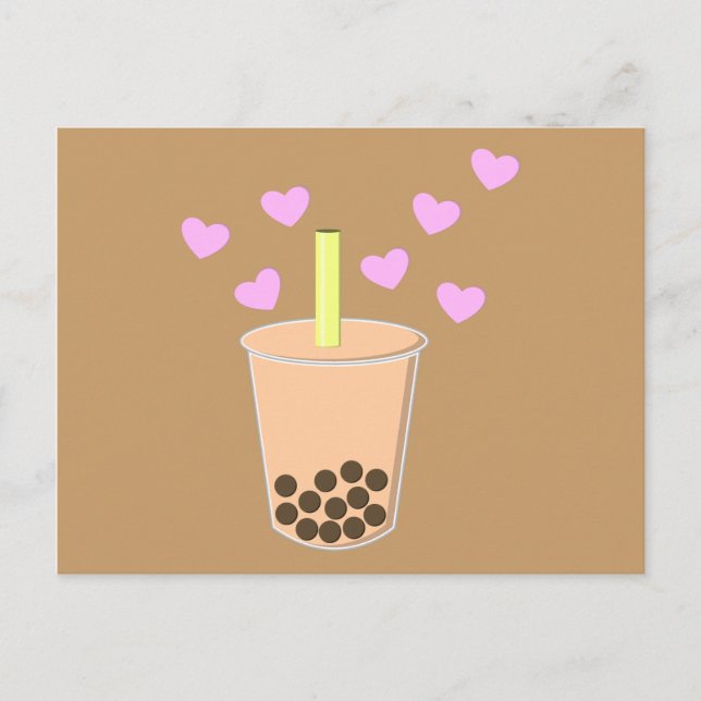 Cartão Postal Love Bubble Tea (Frente)
