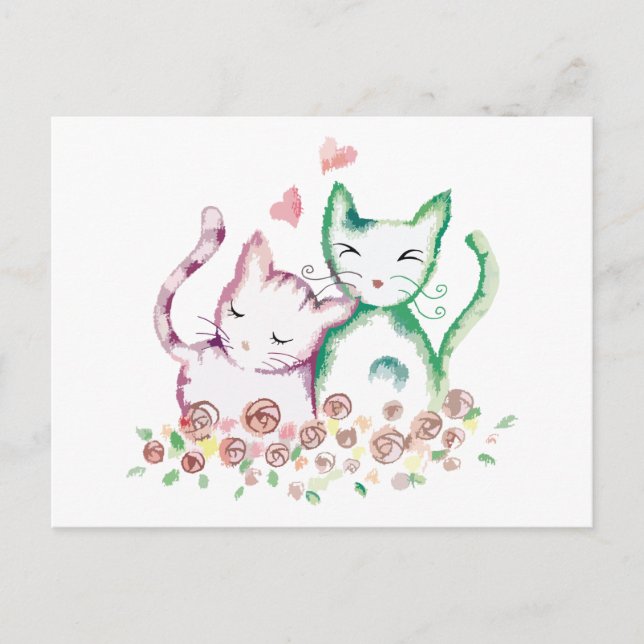Cartão Postal Love Cats (Frente)