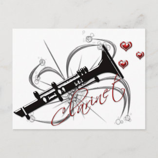 Cartão Postal Love Clarinet