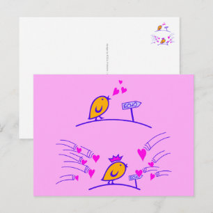 Cartão Postal LOVE ECHO - Comic Birds Tweetlercools 3