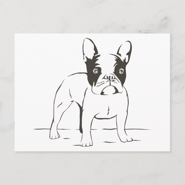 Cartão Postal Love French Buldogue Puppy Dog Posta Card (Frente)
