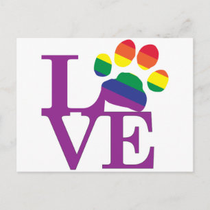 Cartão Postal Love-Gay-Pawprint-