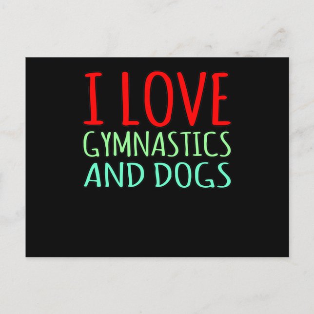 Cartão Postal Love Gymnastics And Dogs Gymnast Gymnastic Lover G (Frente)