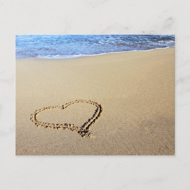 Cartão Postal Love Heart Beach (Frente)