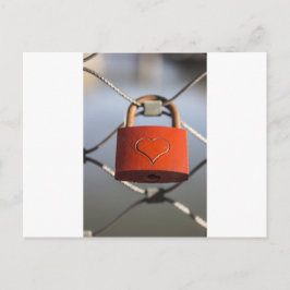Cartão Postal Love Heart Padlock
