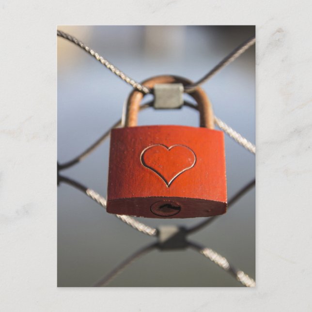 Cartão Postal Love Heart Padlock (Frente)