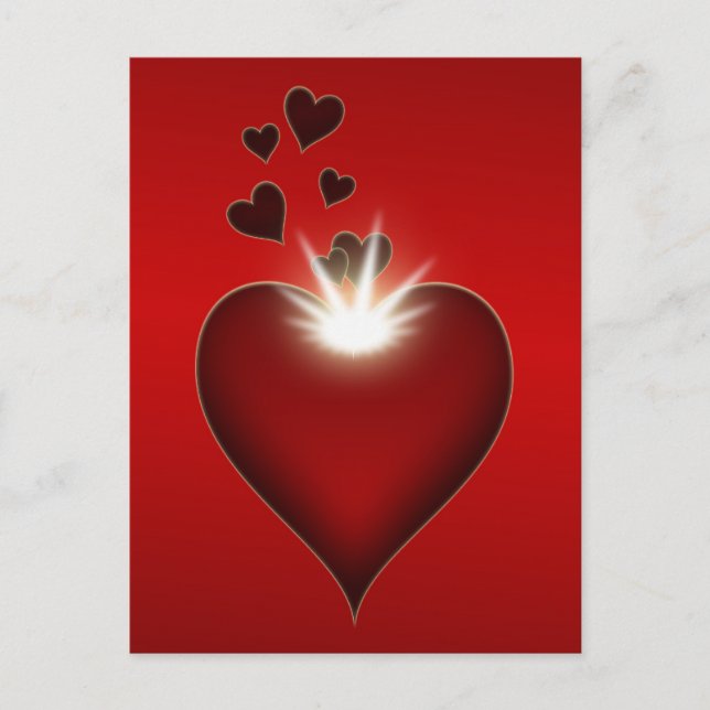Cartão Postal Love heart postcard design (Frente)