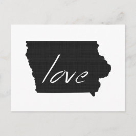 Cartão Postal Love Iowa Shaped Hawkeye Black Chalkboard Iowan