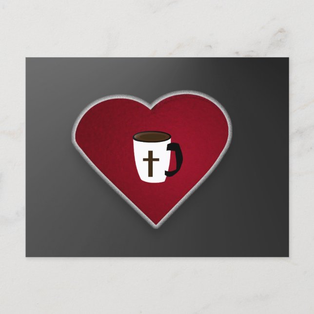 Cartão Postal Love is Christ and Coffee :  Postcard  by J.H.T. (Frente)