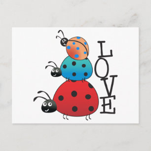Cartão Postal Love Ladybugs