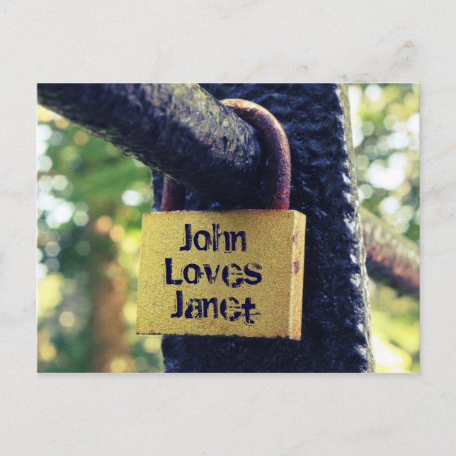 Cartão Postal Love Lock (efeito cruzado de processo) (Frente)