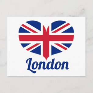Cartão Postal Love London   Sinalizador Reino Unido com forma de