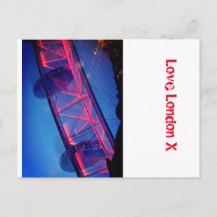 Cartão Postal Love London X - The London Eye Ferris Wheel
