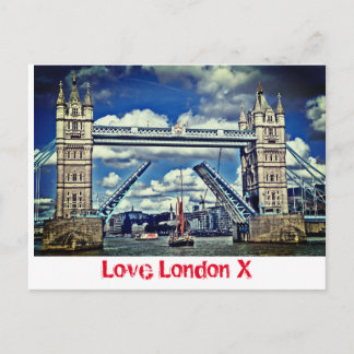 Cartão Postal Love London X - Tower Bridge Postcard