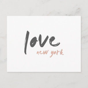 Cartão Postal Love New York NYC EUA Modern Wanderlust rosa