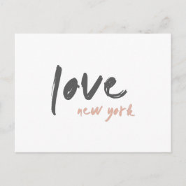Cartão Postal Love New York | NYC EUA Modern Wanderlust rosa